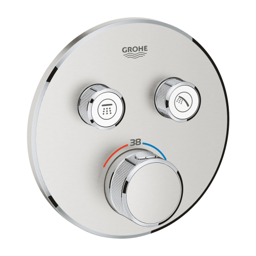 Внешняя часть смесителя на 2 выхода Grohe Grohtherm SmartControl 29119DC0 Сталь