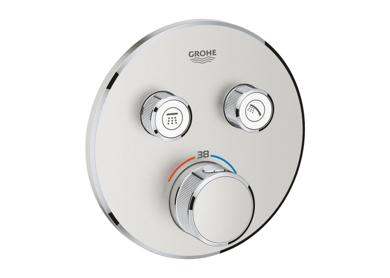 Зовнішня частина змішувача на 2 виходи Grohe Grohtherm SmartControl 29119DC0 Сталь