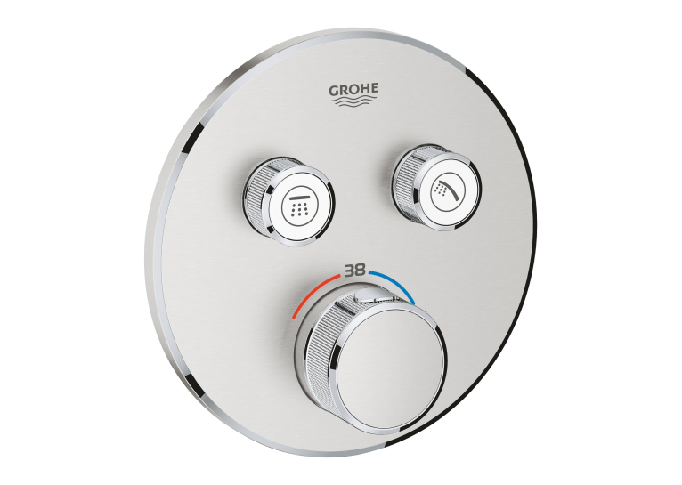 Зовнішня частина змішувача на 2 виходи Grohe Grohtherm SmartControl 29119DC0 Сталь