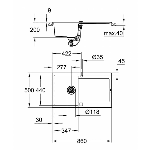 Кухонная мойка Grohe Sink K500 31644AP0