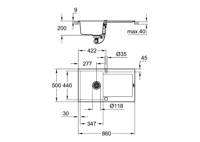 Кухонная мойка Grohe Sink K500 31644AP0