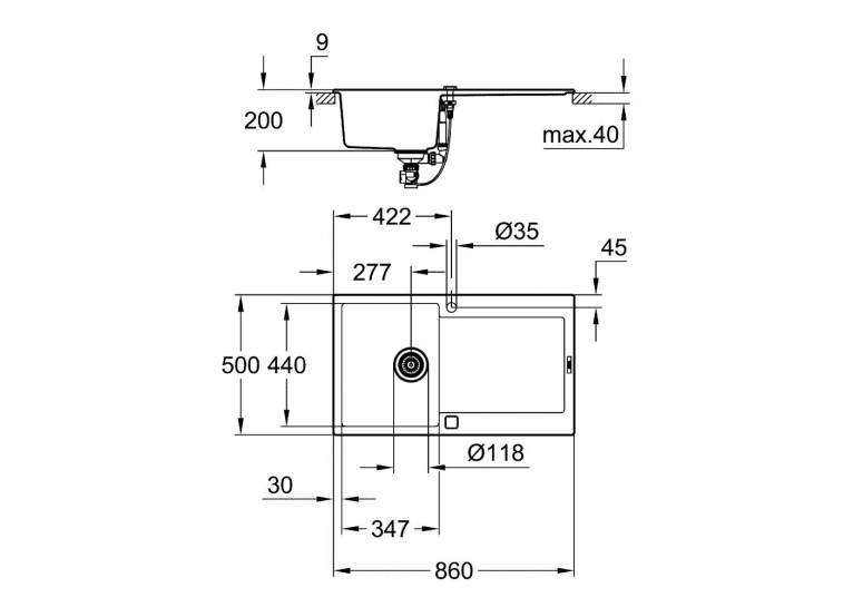 Кухонна мийка Grohe Sink K500 31644AP0