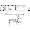 Термостат для ванны Hansgrohe RainSelect с 2 потребителями Chrome/White 15359400