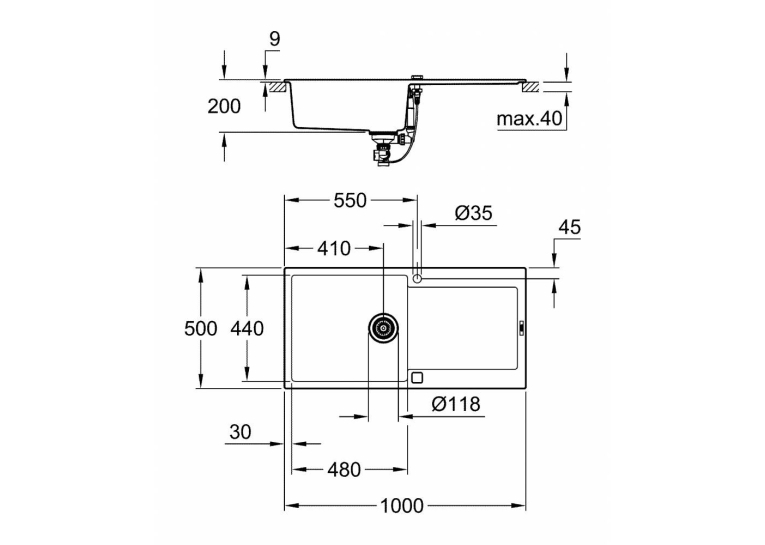 Кухонна мийка Grohe EX Sink K500 31645AT0