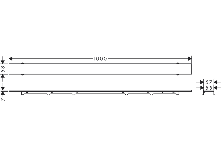 Верхня частина Hansgrohe "RainDrain Rock" під плитку для каналу 900 мм 56032000