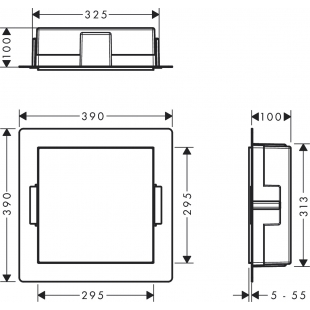 Настенная ниша Hansgrohe XtraStoris Minimalistic с открытой рамой 30x30x10 см Matt White 56073700