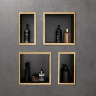 Настенная ниша Hansgrohe XtraStoris Individual с рамкой 30x15x10 см Polished Gold Optic 56095990