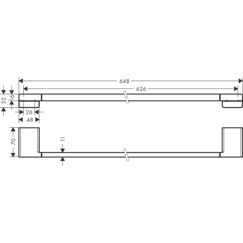 Тримач для лазневих рушників Hansgrohe AddStoris 41747140 (Пошкоджене пакування)