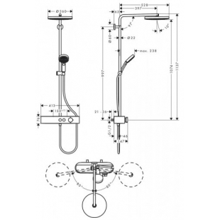 Душевая система Hansgrohe Pulsify Showerpipe 260 1jet с термостатом 24220000 хром