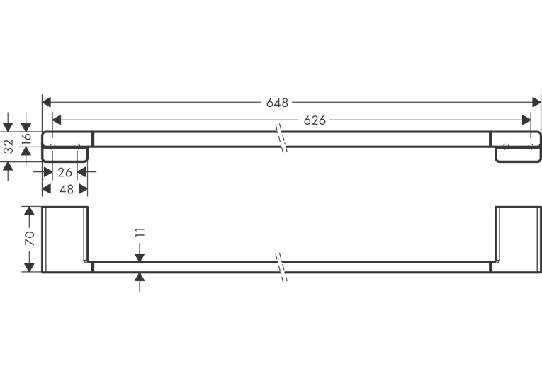 Тримач для лазневих рушників Hansgrohe AddStoris 41747340 чорний матовий/хром