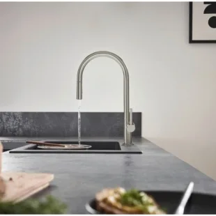 Смеситель Hansgrohe Talis M54 для кухонной мойки с выдвижным душем Stainless Steel 72802800