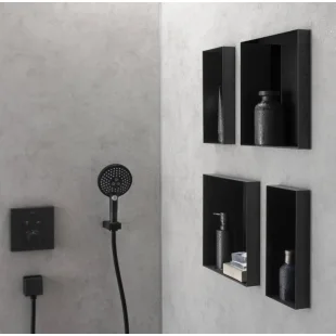 Настенная ниша Hansgrohe XtraStoris Minimalistic с открытой рамой 30x30x10 см Matt Black 56073670