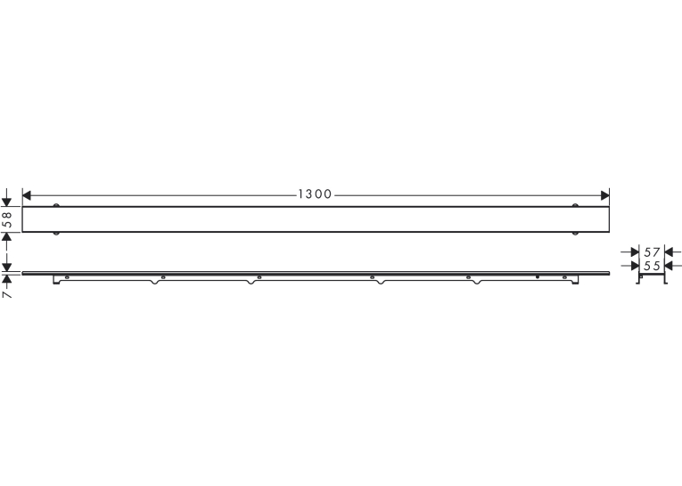Верхняя часть Hansgrohe "RainDrain Rock" под плитку для канала 1200 мм 56034000