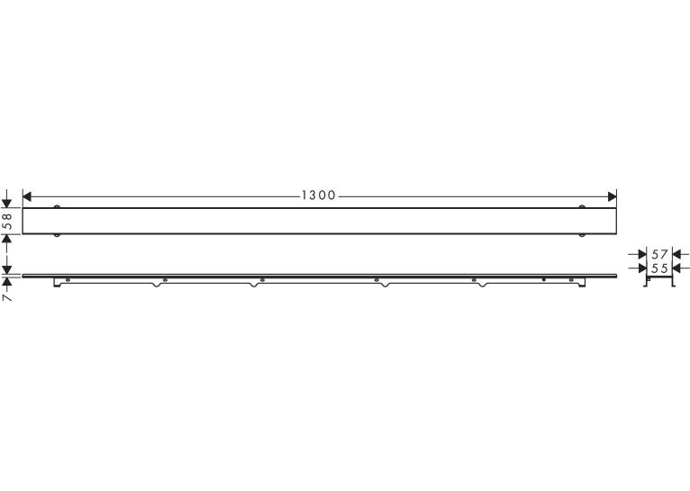 Верхняя часть Hansgrohe "RainDrain Rock" под плитку для канала 1200 мм 56034000