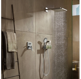 Верхній душ Hansgrohe Raindance E 300 1jet із душовим кронштейном Brushed Black Chrome 26238340