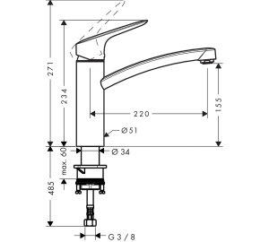 Змішувач для кухні Hansgrohe Logis 71832000