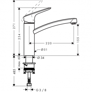 Смеситель для кухни Hansgrohe Logis 71832000