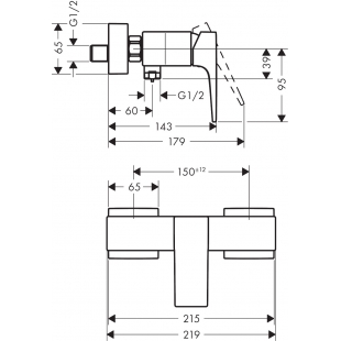 Змішувач для душу Hansgrohe Metropol Matt White 32560700