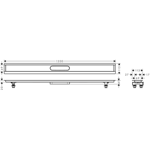 Монтажний комплект Hansgrohe uBox universal 1200 мм 56015180