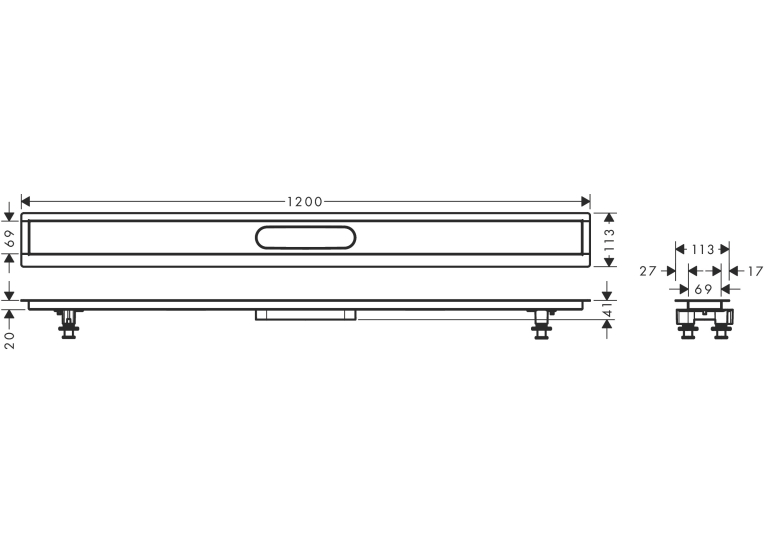 Монтажний комплект Hansgrohe uBox universal 1200 мм 56015180