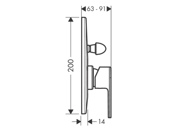Змішувач для душу Hansgrohe Vernis Shape 71458000 хром