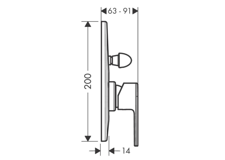 Смеситель для душа Hansgrohe Vernis Shape 71458000 хром