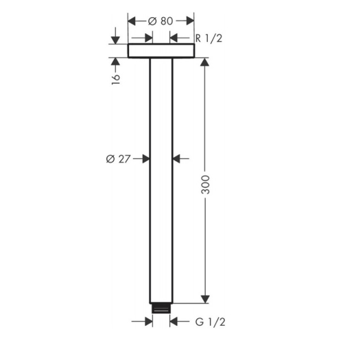Кронштейн для верхнего душа Hansgrohe S 300 мм Brushed Bronze 27389140