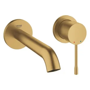 Смеситель для раковины на два отверстия GROHE Essence M-Size 19408GN1 Золото матовое