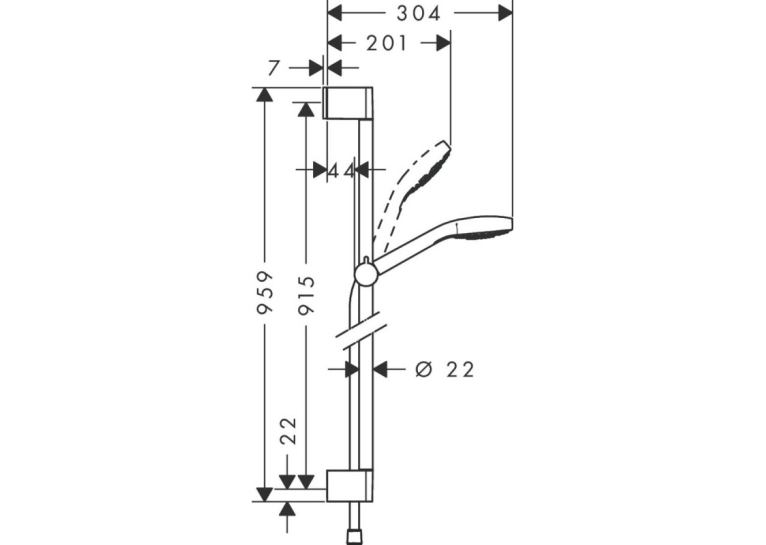 Душовий набір Hansgrohe Croma Select S Multi 90 см білий/хром 26570400