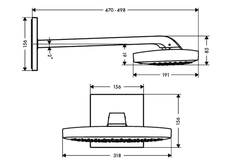 Верхній душ Hansgrohe Raindance Select E 300 3jet хром/білий 26468400