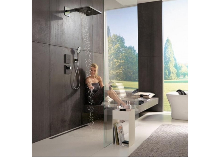 Термостат для душа Hansgrohe ShowerSelect Glass Highfow Black 15735600