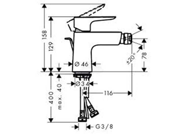 Змішувач для біде Hansgrohe Talis E Polished Gold Optic 71720990