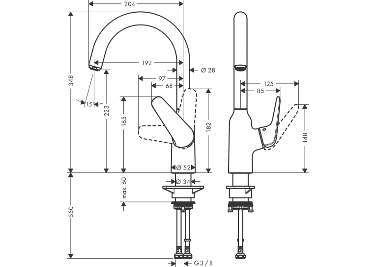 Змішувач для кухні Hansgrohe Focus M42 71802000
