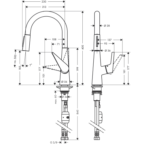 Смеситель для кухни Hansgrohe Talis S 72813000