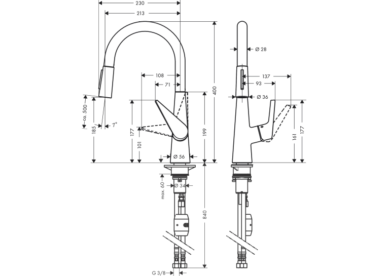 Змішувач для кухні Hansgrohe Talis S 72813000