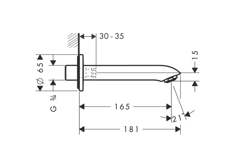 Вилив для ванни Hansgrohe Metris 31494000