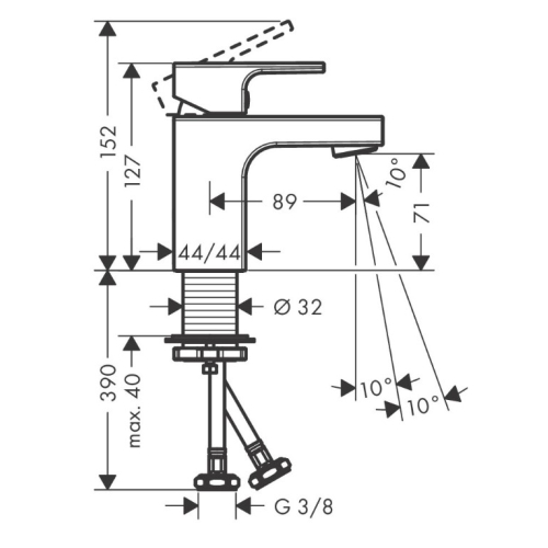 Смеситель для раковины Hansgrohe Vernis Shape 71567000 хром