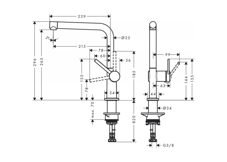 Змішувач Hansgrohe Talis M54 для кухонного миття Stainless Steel 72840800