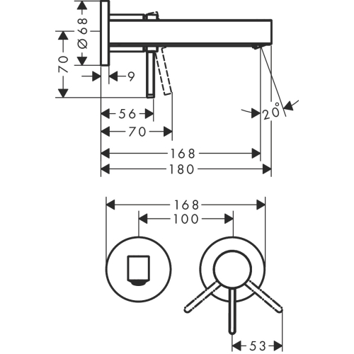 Смеситель Hansgrohe Finoris для раковины, черный матовый 76051670