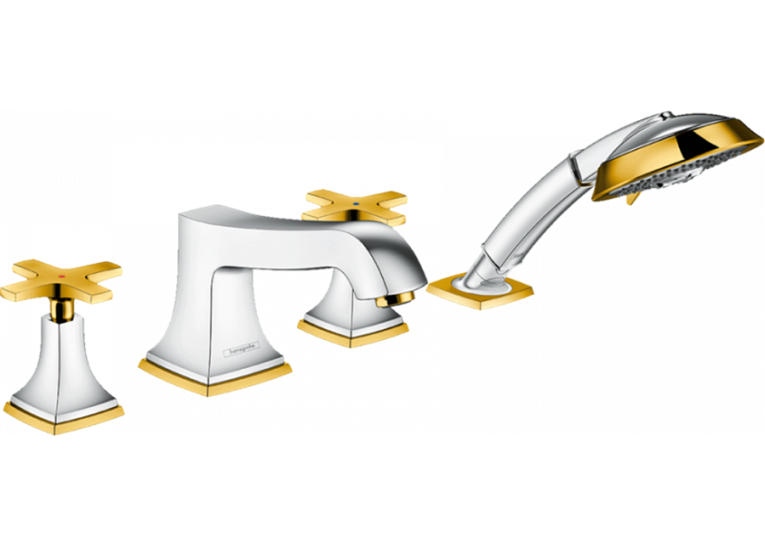Змішувач на борт ванни Hansgrohe Metropol Classic Chrome/Gold Optic 31449090