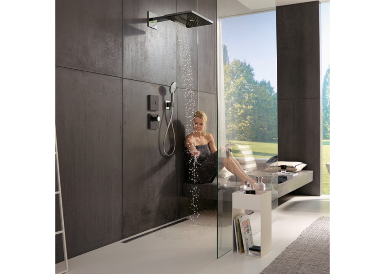 Верхній душ Hansgrohe Rainmaker Select 466х300 3jet чорний/хром 24007600
