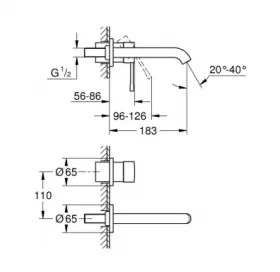 Смеситель для раковины на два отверстия Grohe Essence M-Size, 19408001