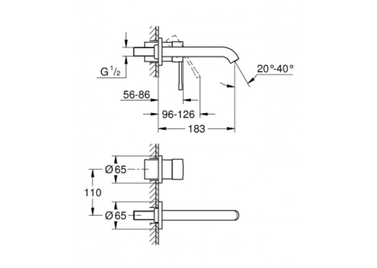 Змішувач для раковини на два отвори Grohe Essence M-Size, 19408001