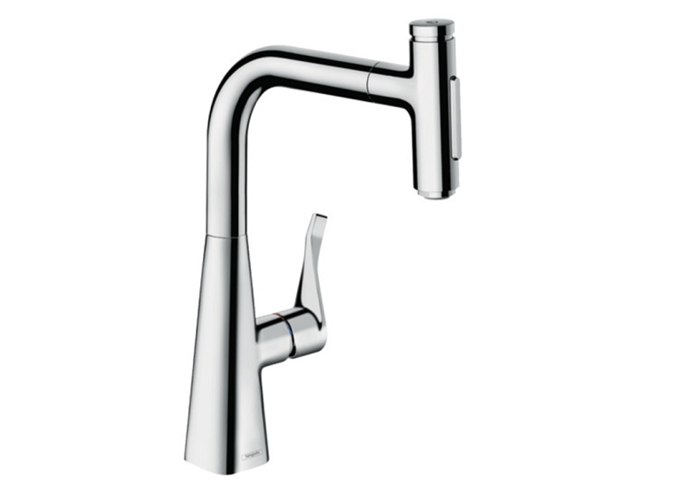 Смеситель для кухни Hansgrohe Metris Select 240 2jet с выдвижным изливом 73822000