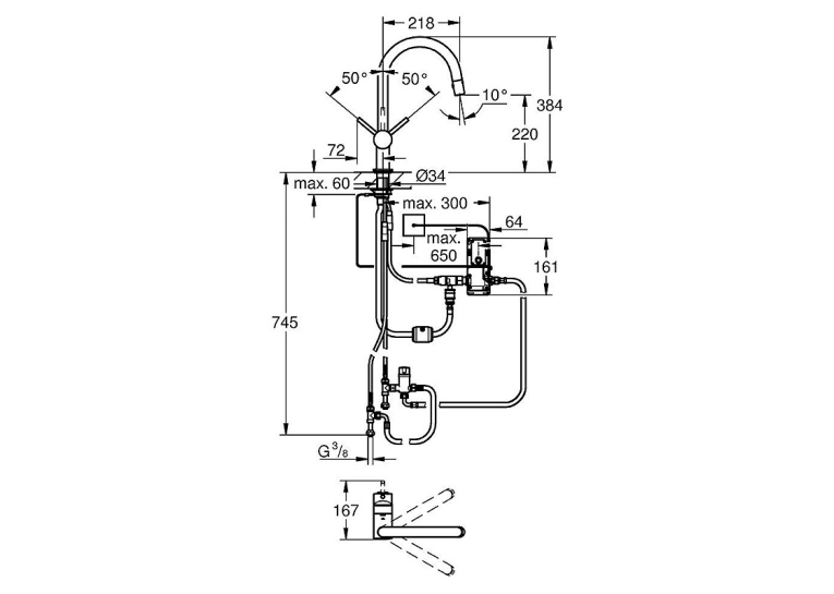 Сенсорний змішувач для миття Grohe Minta Touch 31358DC1 Сталь