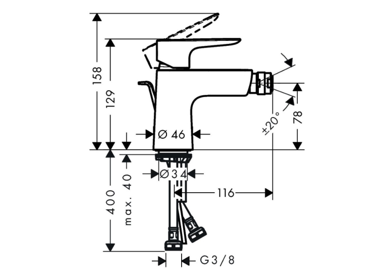 Змішувач для біде Hansgrohe Talis E Matt White 71720700