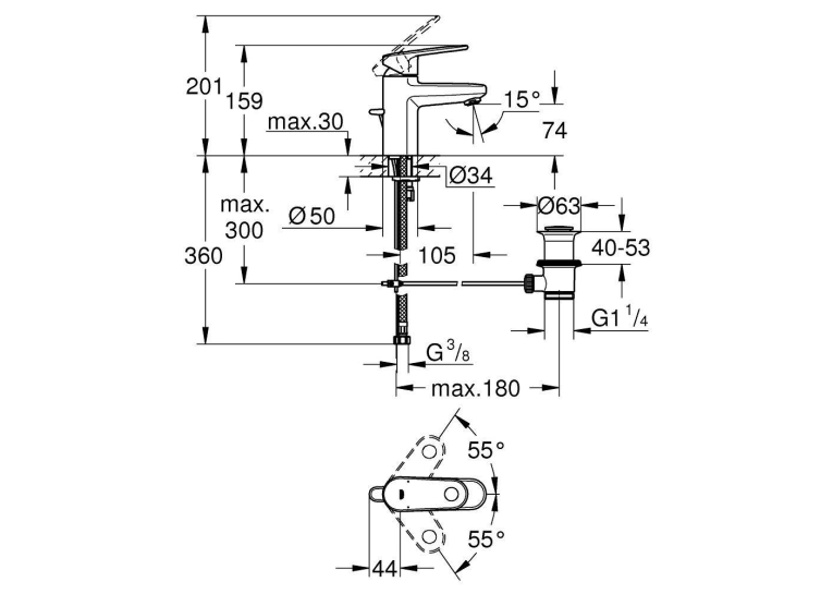 Смеситель для раковины Grohe Europlus 32612002
