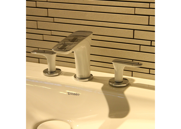 Змішувач для раковини на 3 отвори Hansgrohe PuraVida хром-білий 15073400