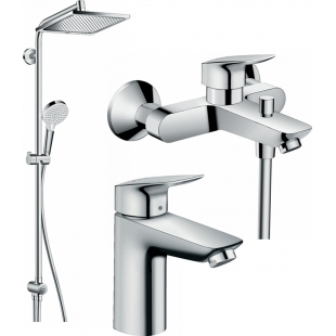 Набор смесителей Hansgrohe EcoSmart для ванны Logis 100/Crometta Reno (71104+7140+27289000) 20200002