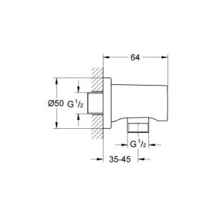 Подключение для душевого шланга Grohe Rainshower 27057DC0 Сталь